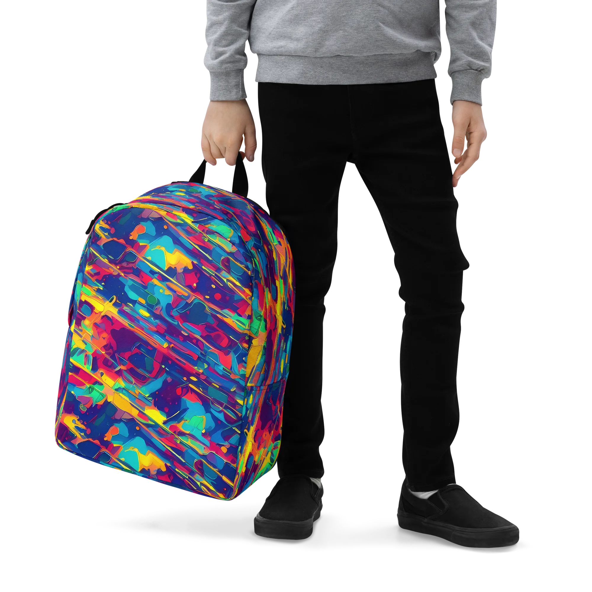 Spectrum Streaks on Minimalist Backpack — Zoomed-in