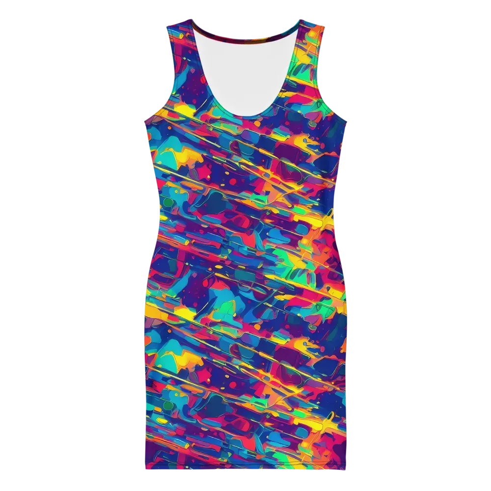 Spectrum Streaks on Bodycon Dress — Front