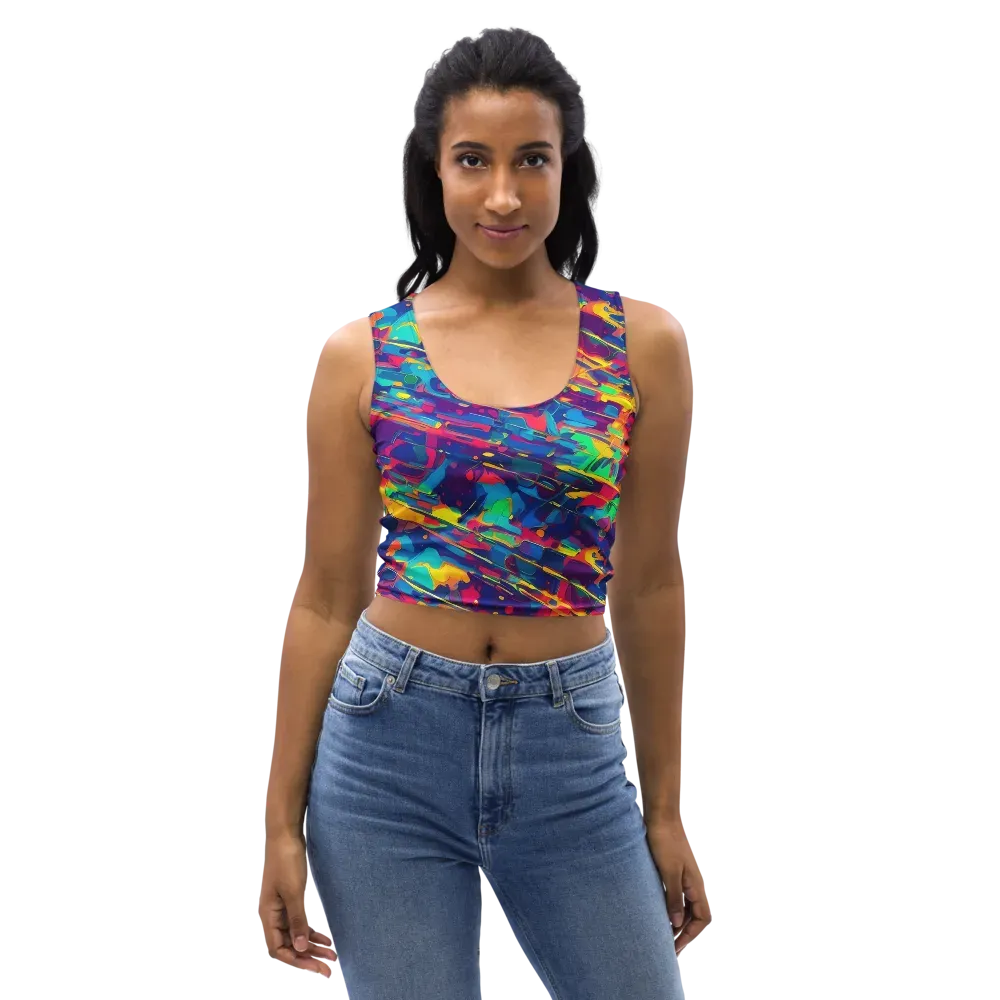 Spectrum Streaks on Crop Top — Front