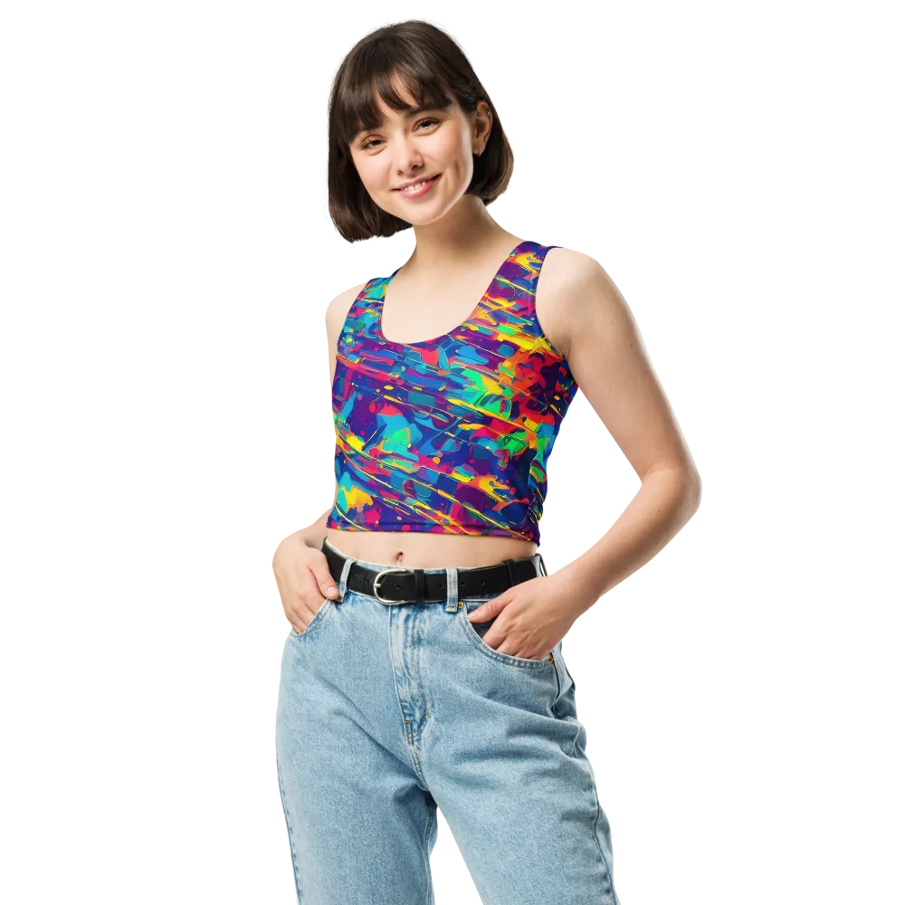 Spectrum Streaks on Crop Top — Front