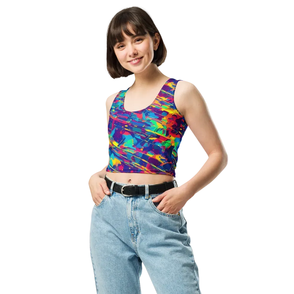 Spectrum Streaks on Crop Top — Front