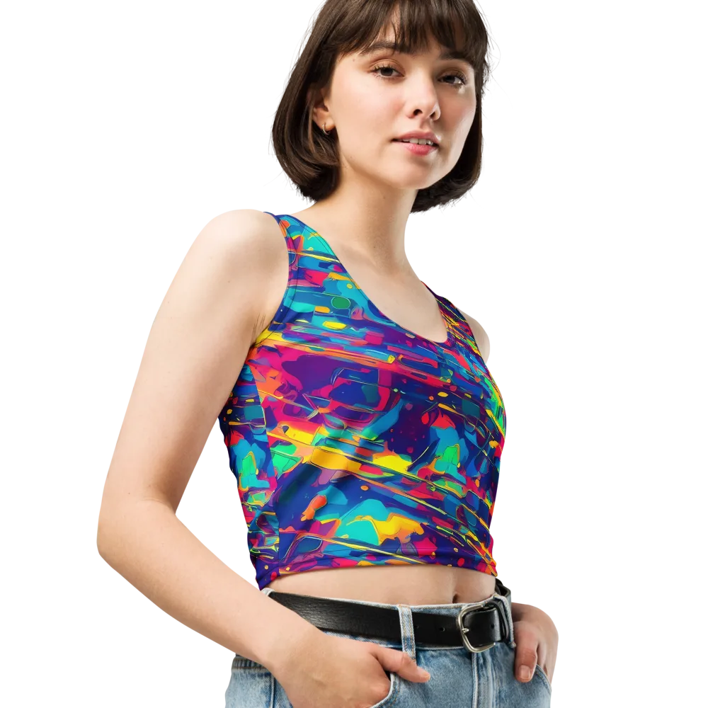 Spectrum Streaks on Crop Top — Right Front