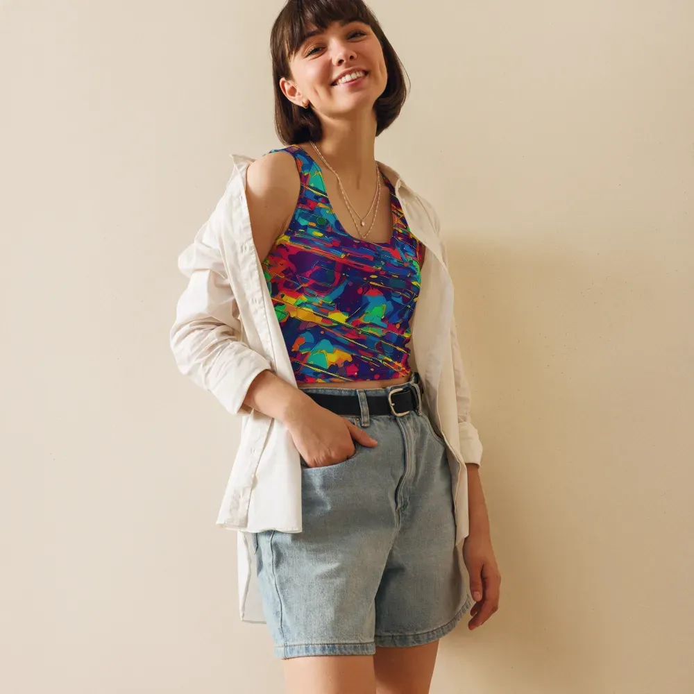Spectrum Streaks on Crop Top — Front