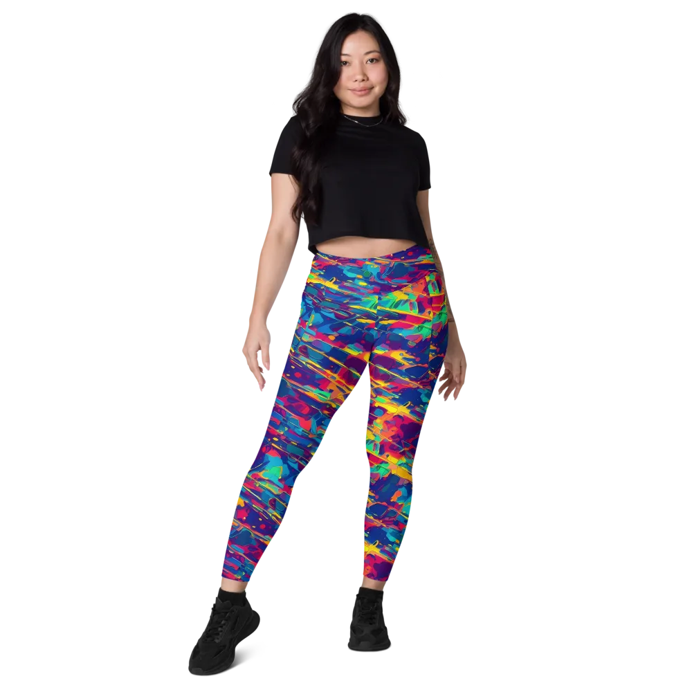 Spectrum Streaks on Leggings with Pockets — Front