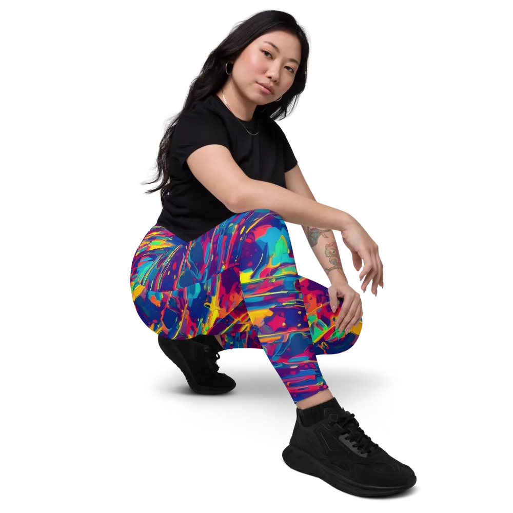 Spectrum Streaks on Leggings with Pockets — Right Front