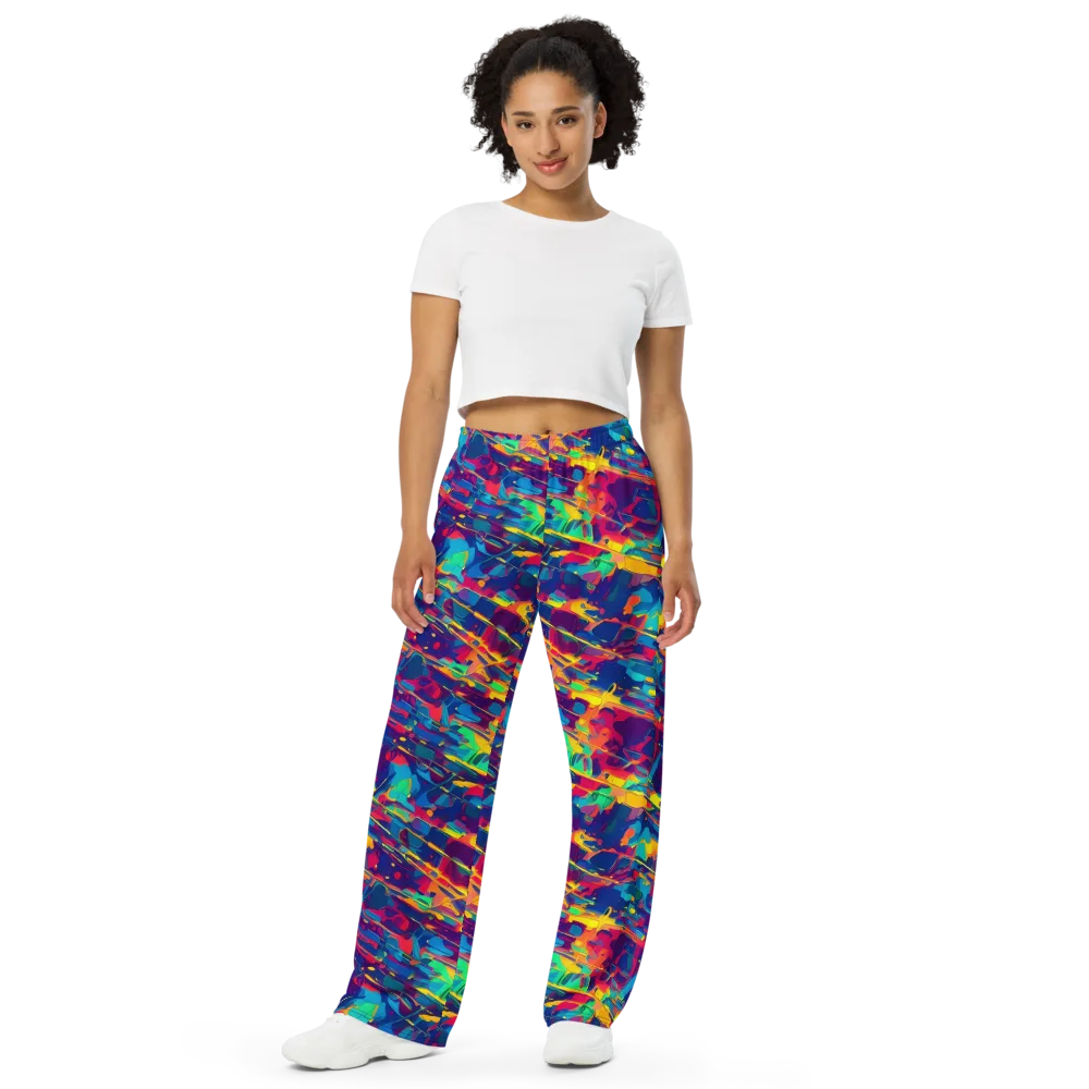Spectrum Streaks on Wide-Leg Pants — Front