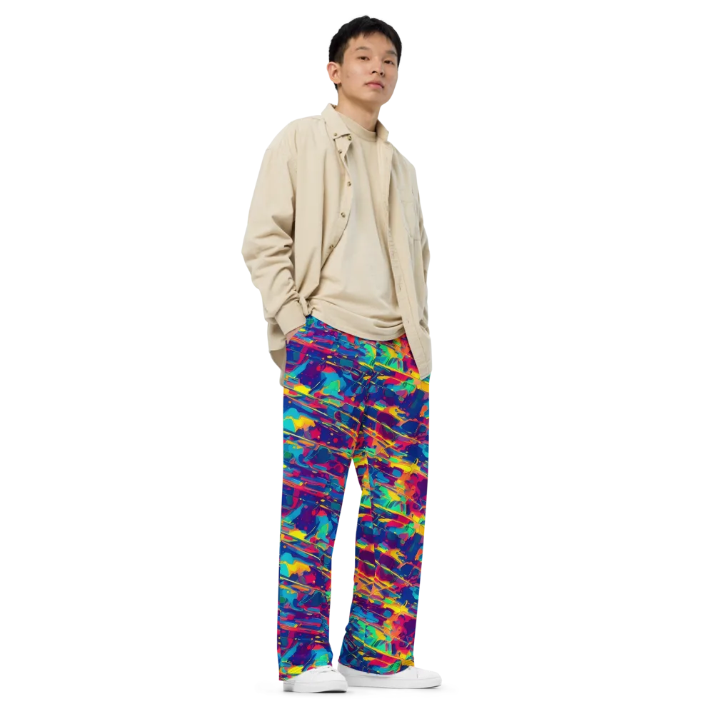 Spectrum Streaks on Wide-Leg Pants — Right Front