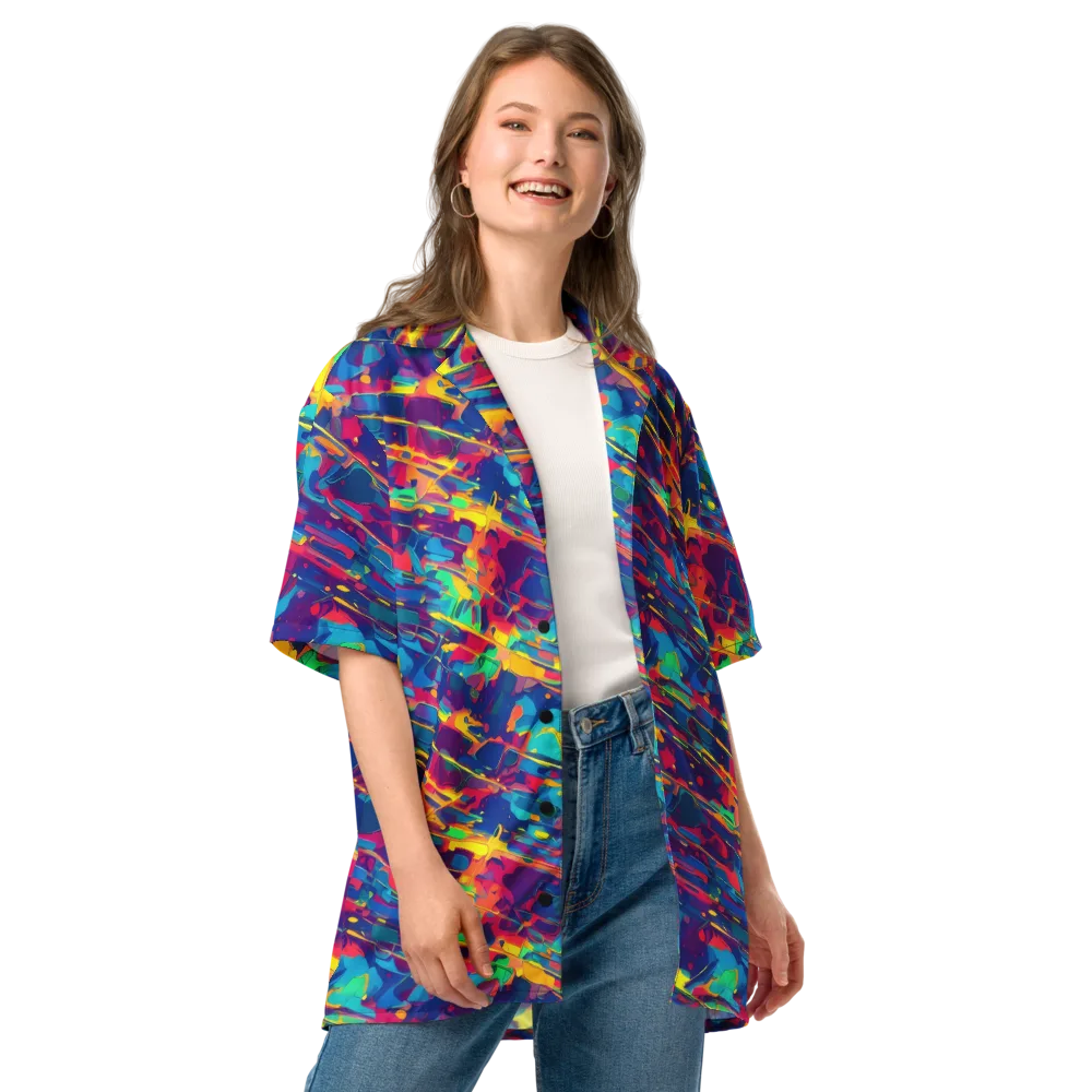 Spectrum Streaks on Button Shirt — Front