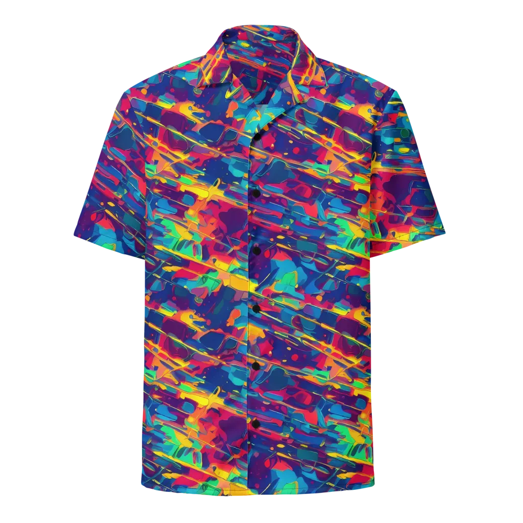 Spectrum Streaks on Button Shirt — Front