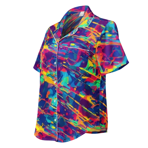 Spectrum Streaks on a Women's Short Sleeve Pajama Top