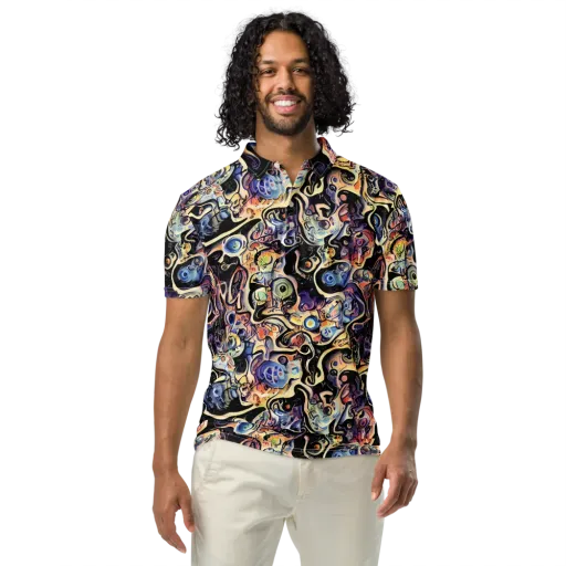 Grosz Galaxy on a Men's Slim Fit Polo Shirt