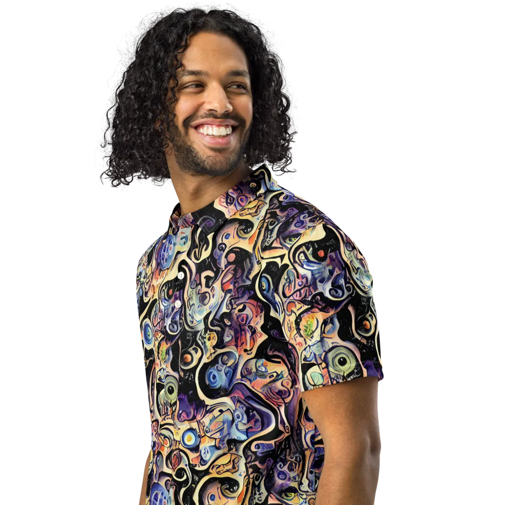 Grosz Galaxy on Men's Slim Fit Polo Shirt — Left Front