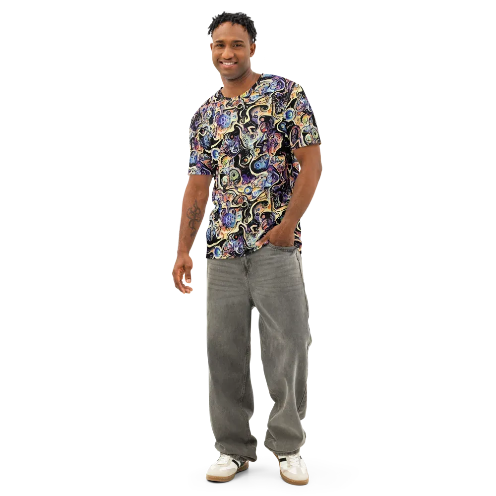 Grosz Galaxy on Men's Cotton Crew Neck T-Shirt — Front
