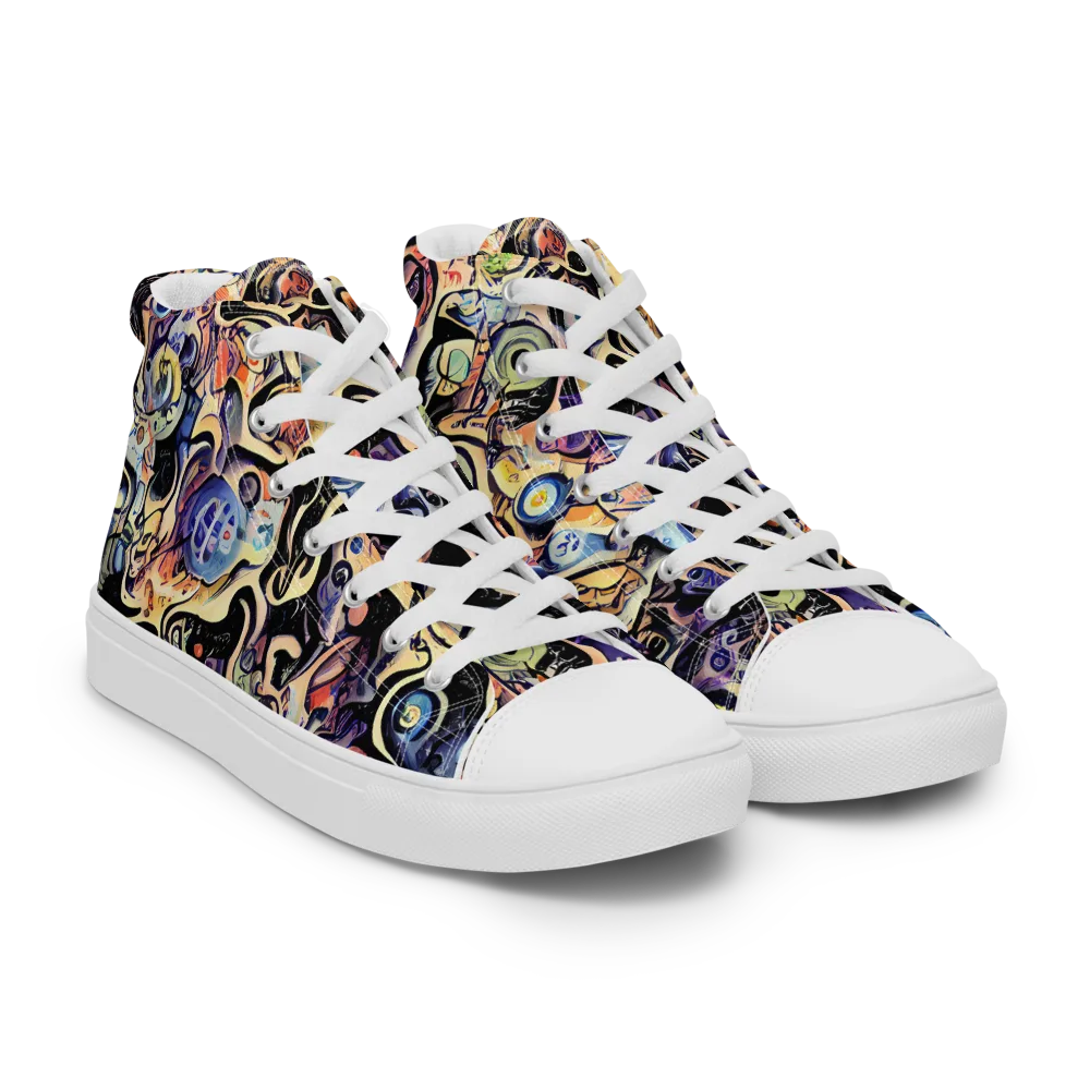 Grosz Galaxy on Men's High Top Canvas Shoes — Right Front