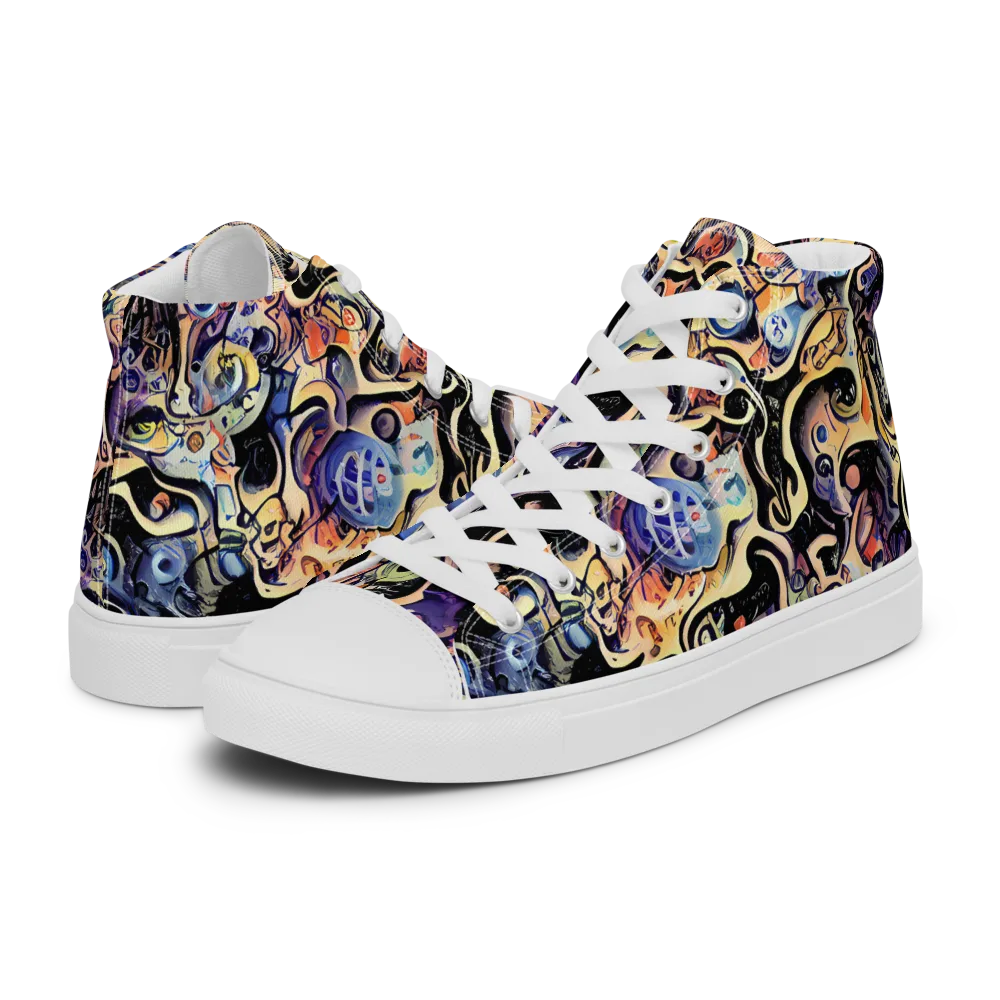 Grosz Galaxy on Men's High Top Canvas Shoes — Left