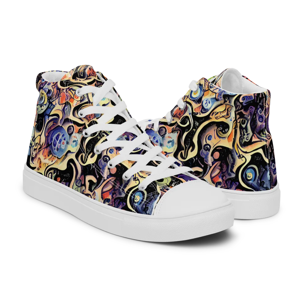 Grosz Galaxy on Men's High Top Canvas Shoes — Right