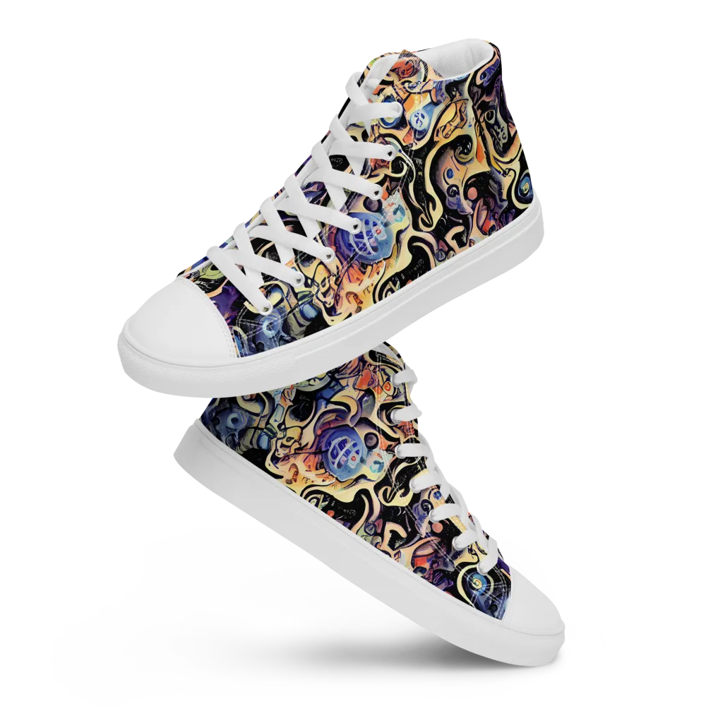 Grosz Galaxy on Men's High Top Canvas Shoes — Front