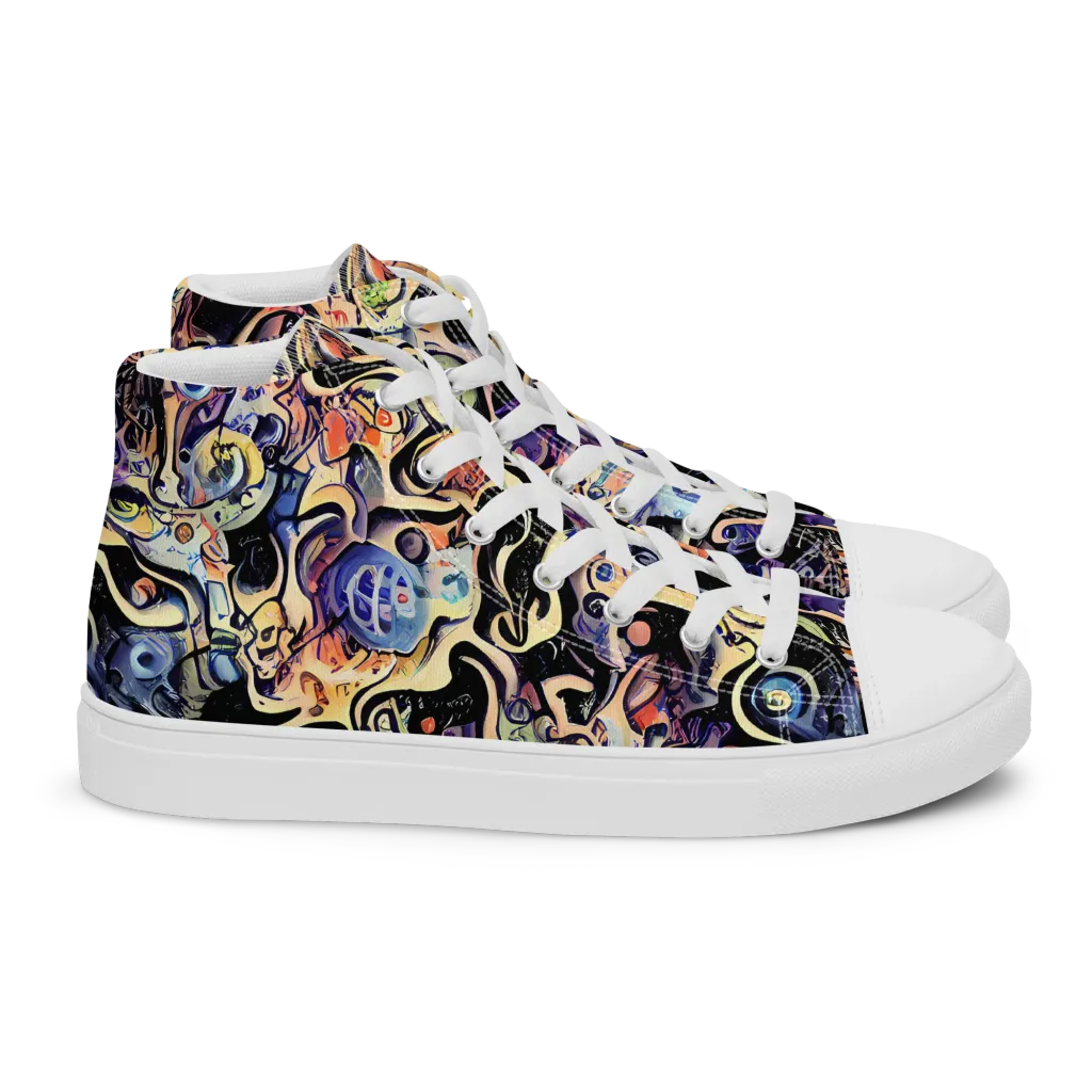 Grosz Galaxy on Women's High Top Canvas Shoes — Right
