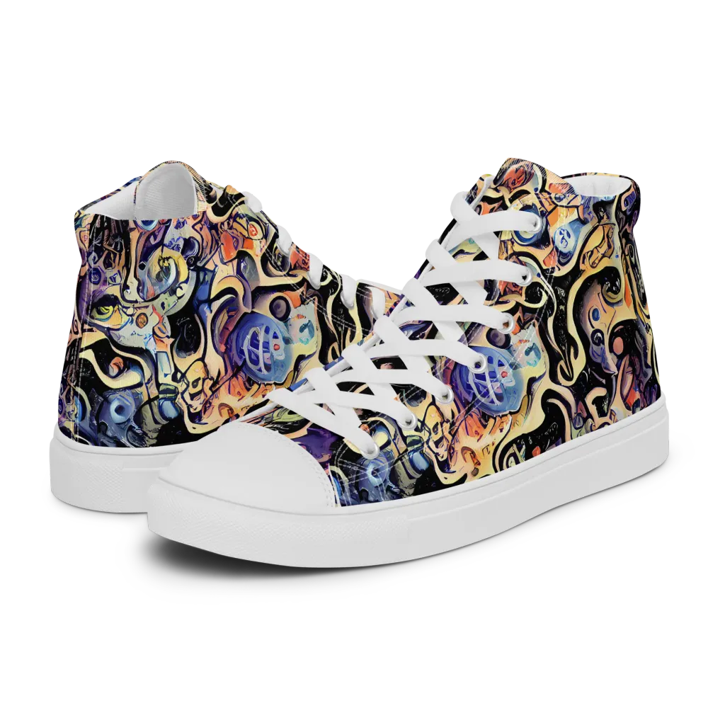 Grosz Galaxy on Women's High Top Canvas Shoes — Left