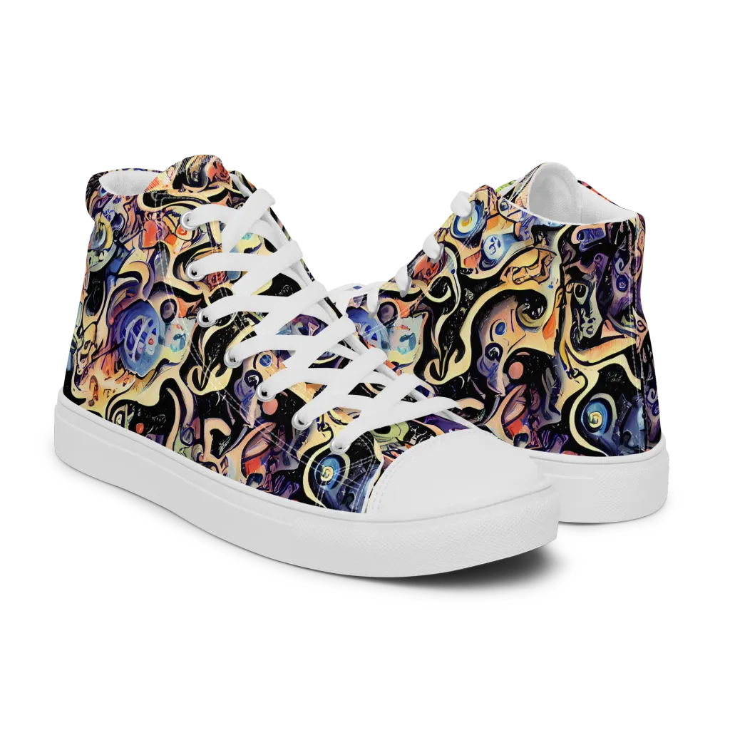 Grosz Galaxy on Women's High Top Canvas Shoes — Right