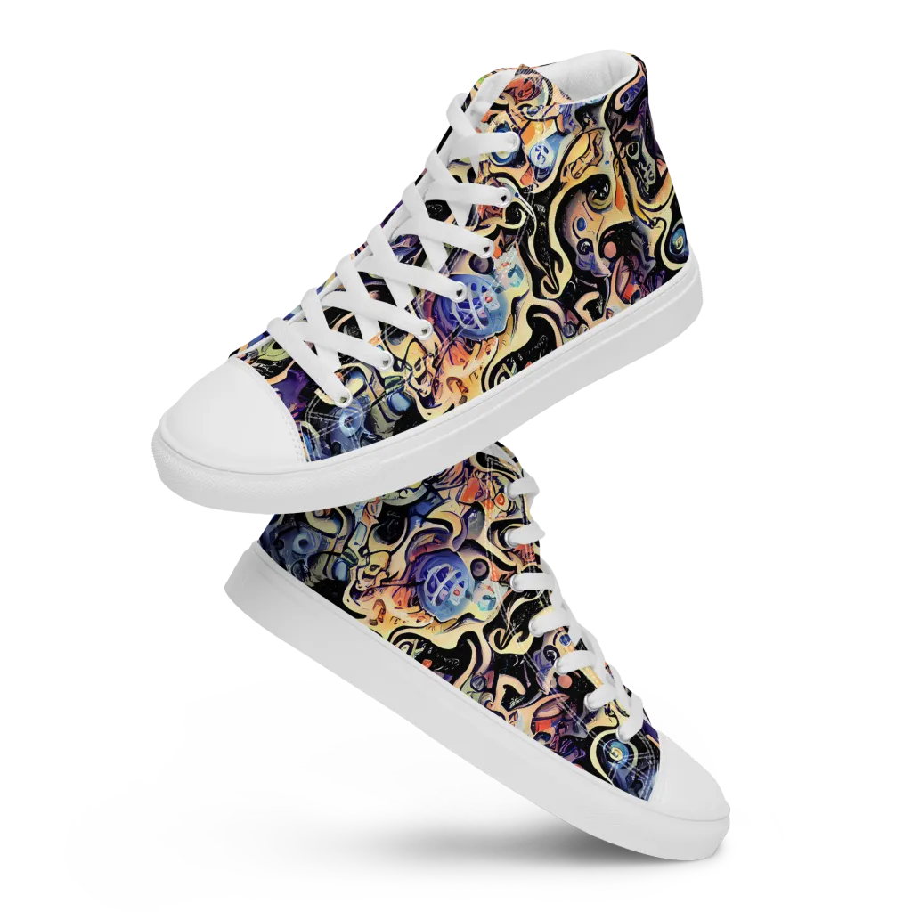 Grosz Galaxy on Women's High Top Canvas Shoes — Front