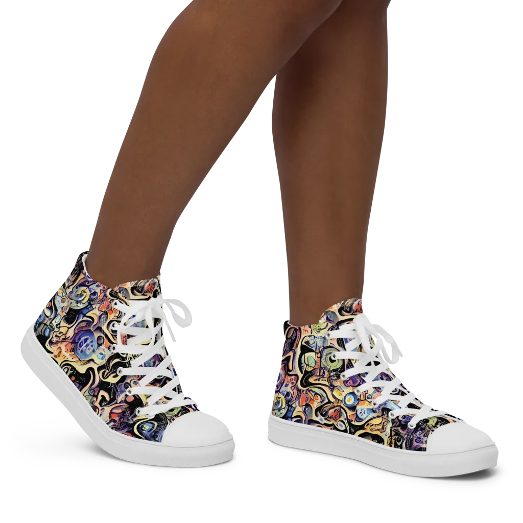 Grosz Galaxy on Women's High Top Canvas Shoes — Right