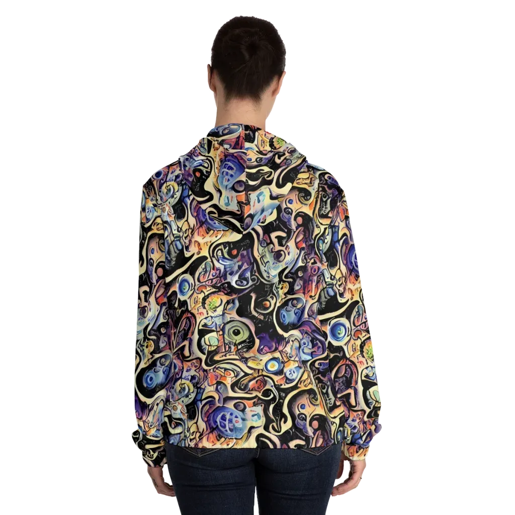 Grosz Galaxy on Women's Full-Zip Hoodie — Back On Person
