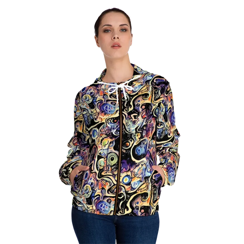 Grosz Galaxy on Women's Full-Zip Hoodie — Front On Person