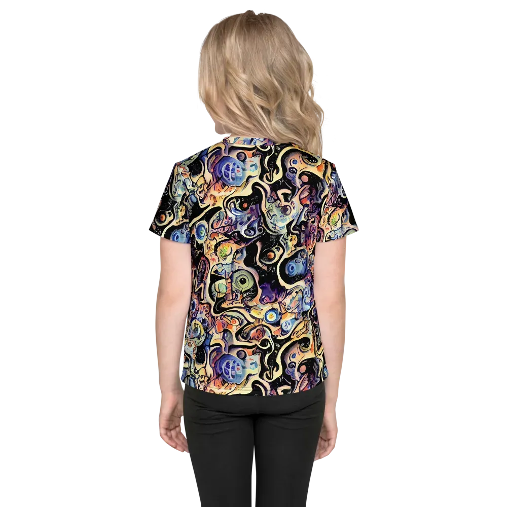 Grosz Galaxy on Kids Crew Neck T-Shirt — Back