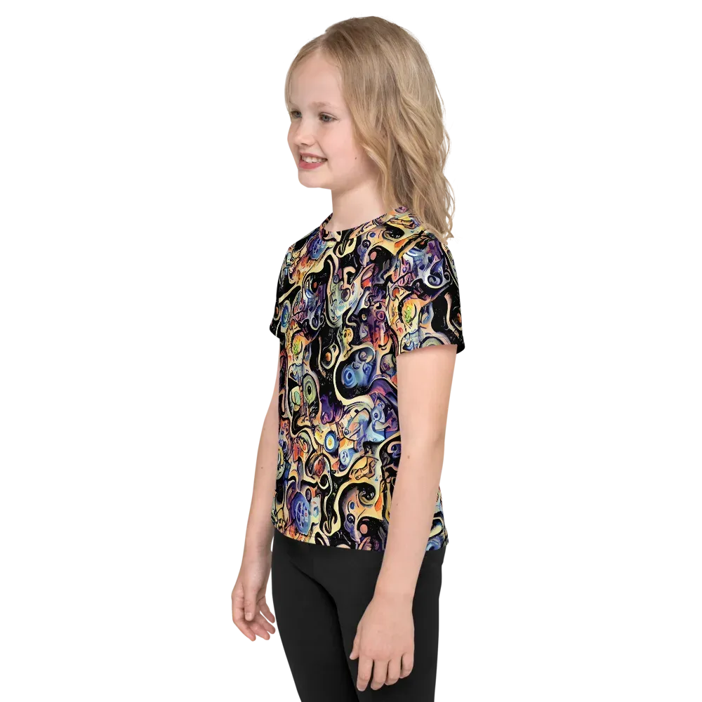 Grosz Galaxy on Kids Crew Neck T-Shirt — Left