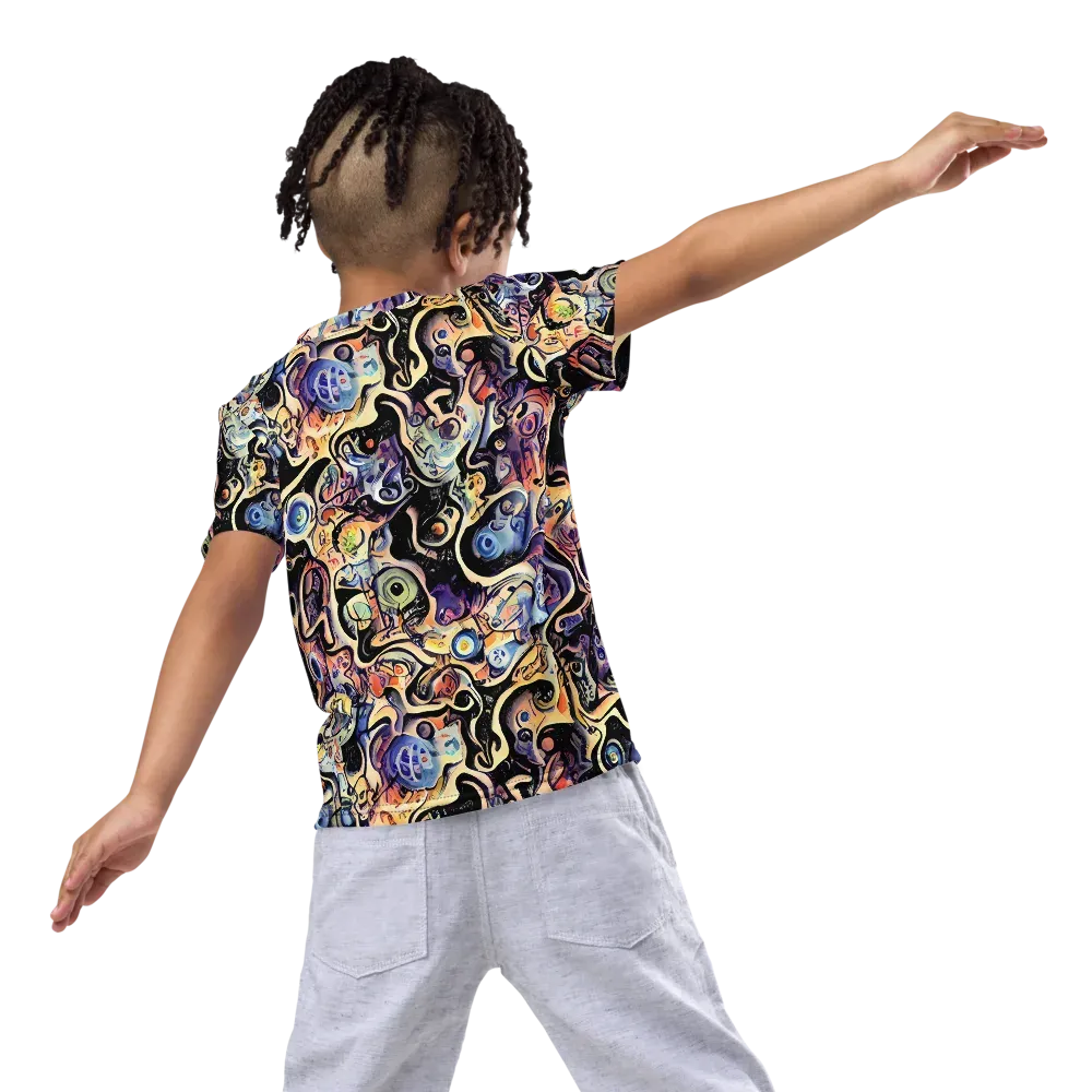 Grosz Galaxy on Kids Crew Neck T-Shirt — Back