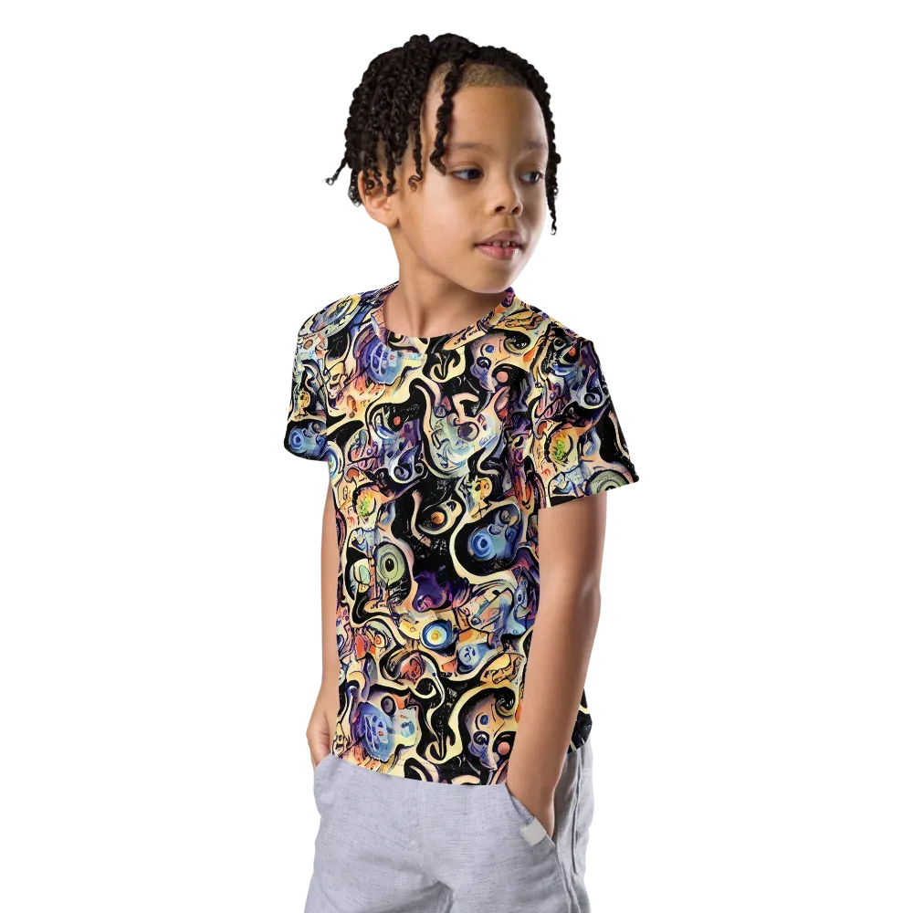 Grosz Galaxy on Kids Crew Neck T-Shirt — Left Front