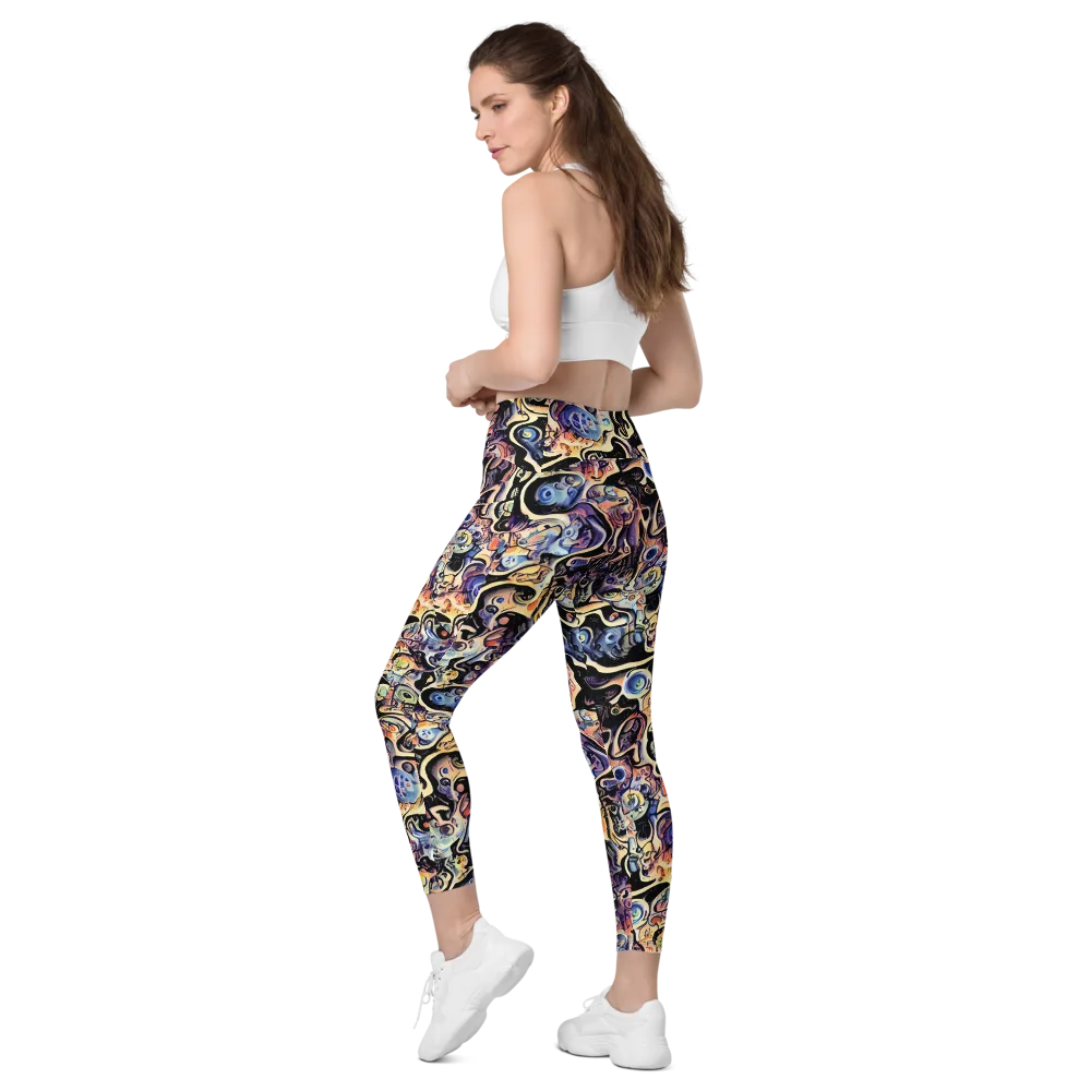 Grosz Galaxy on Leggings with Pockets — Left Back