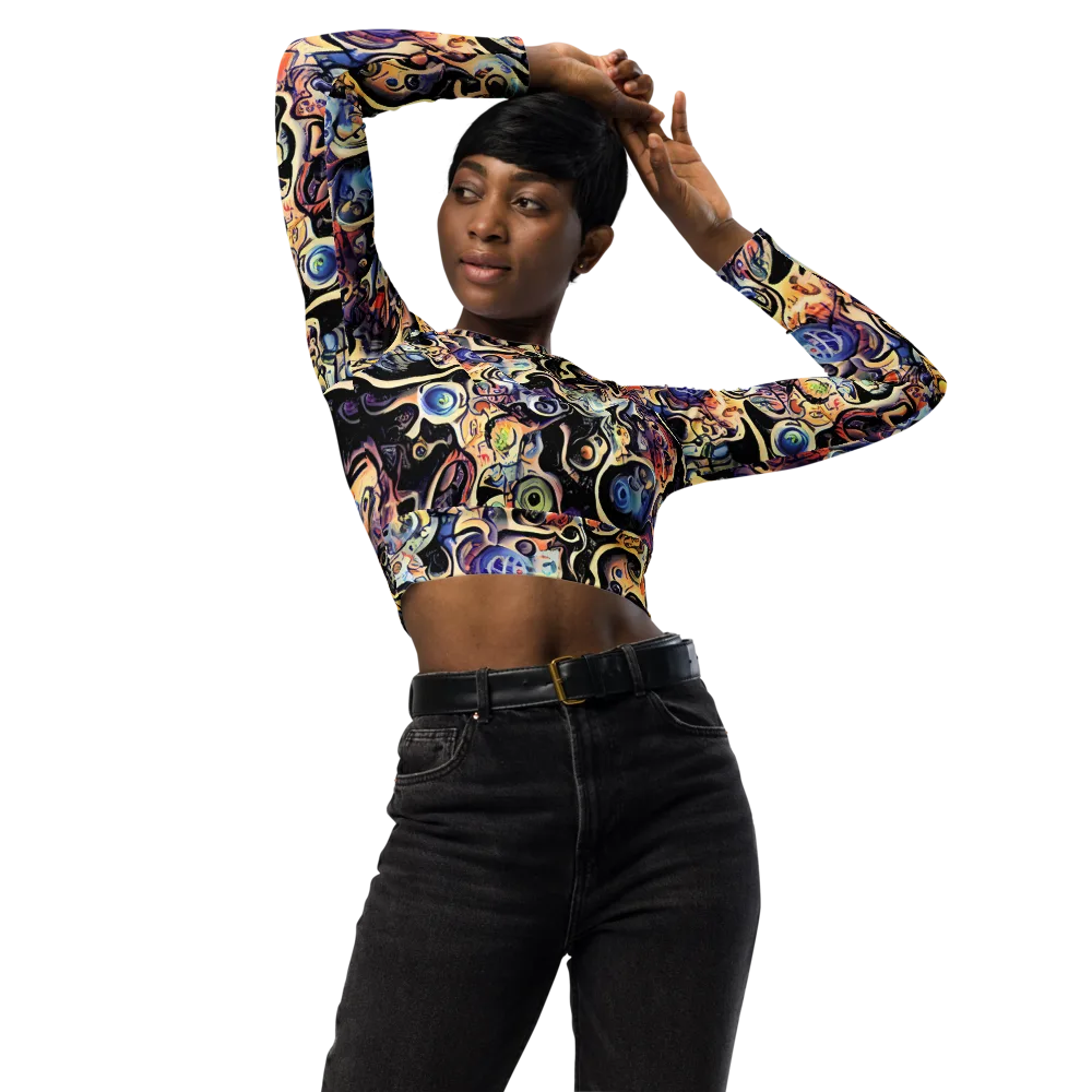 Grosz Galaxy on Long Sleeve Crop Top — Front