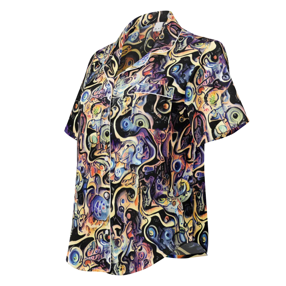 Grosz Galaxy on Women's Short Sleeve Pajama Top — Left Front