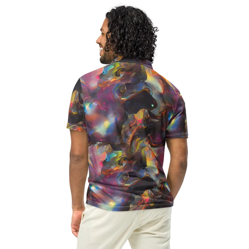 Cosmic Fusion on Men's Slim Fit Polo Shirt — Back