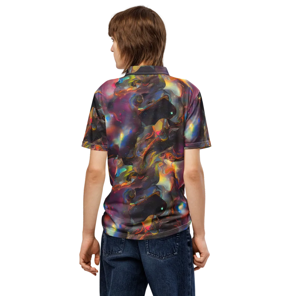 Cosmic Fusion on Men's Slim Fit Polo Shirt — Back