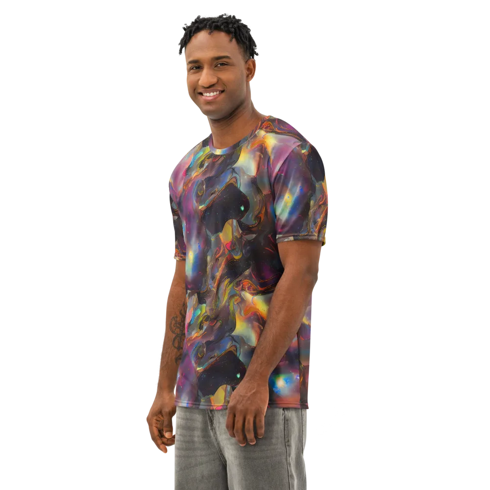 Cosmic Fusion on Men's Cotton Crew Neck T-Shirt — Left Front