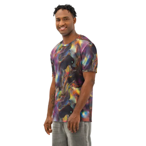 Cosmic Fusion on a Men's Cotton Crew Neck T-Shirt