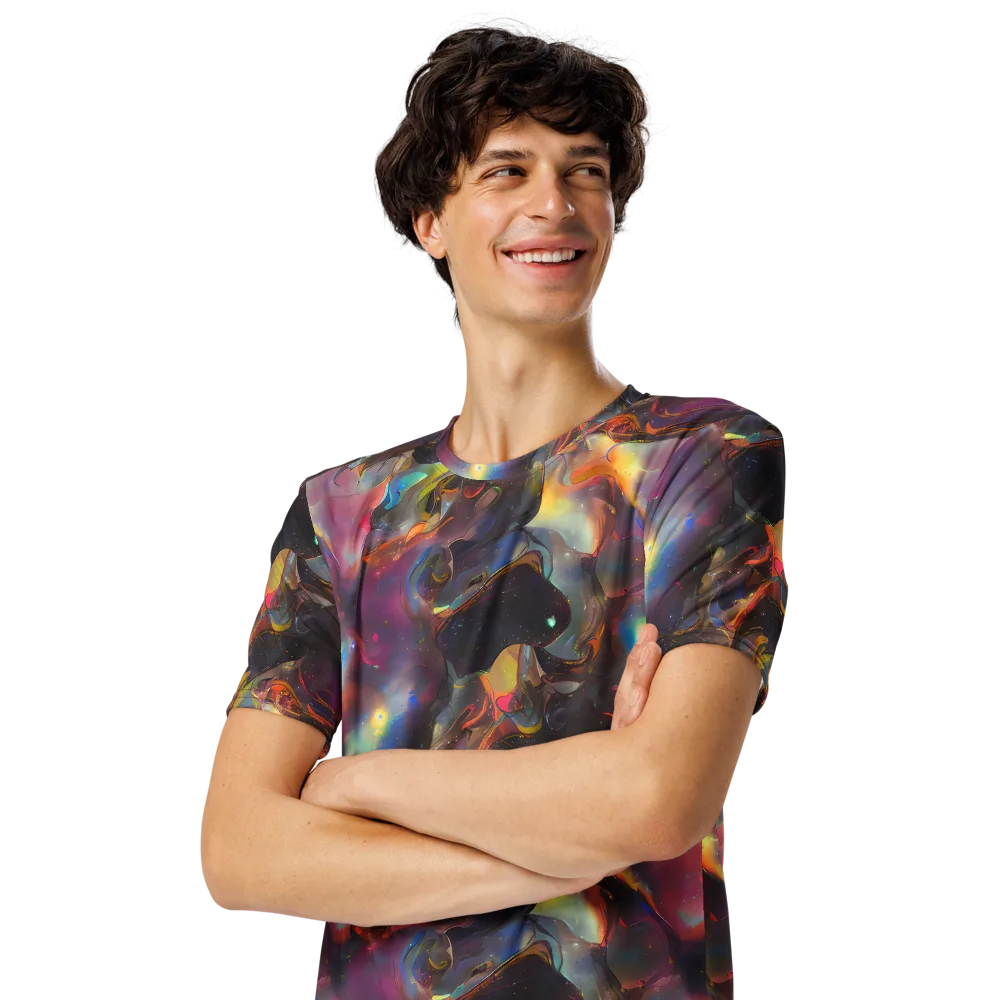 Cosmic Fusion on Men's Crew Neck T-Shirt — Left Front