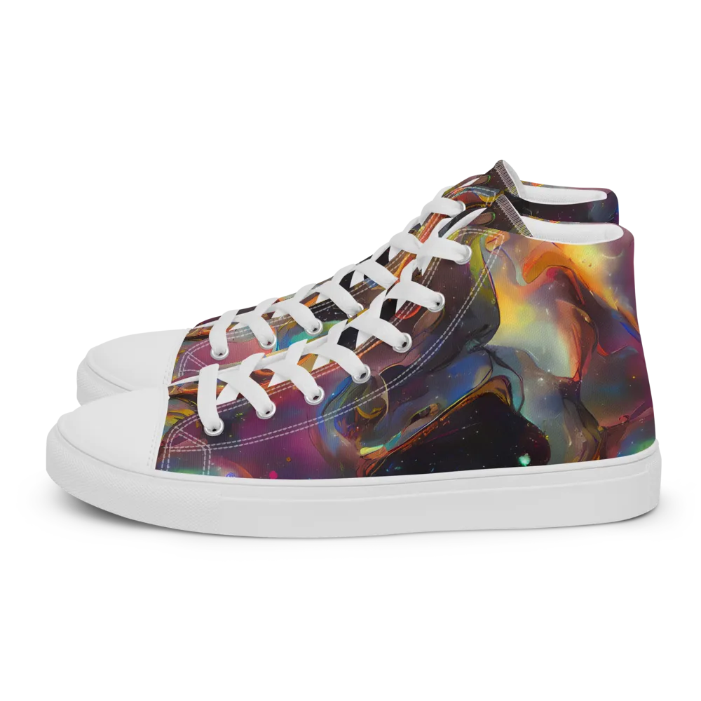 Cosmic Fusion on Men's High Top Canvas Shoes — Left