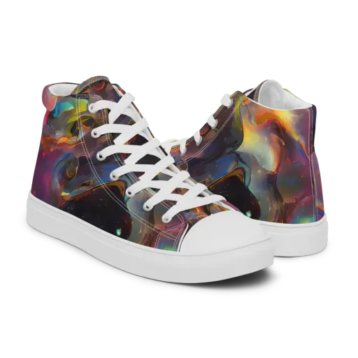 Cosmic Fusion on a Men's High Top Canvas Shoes