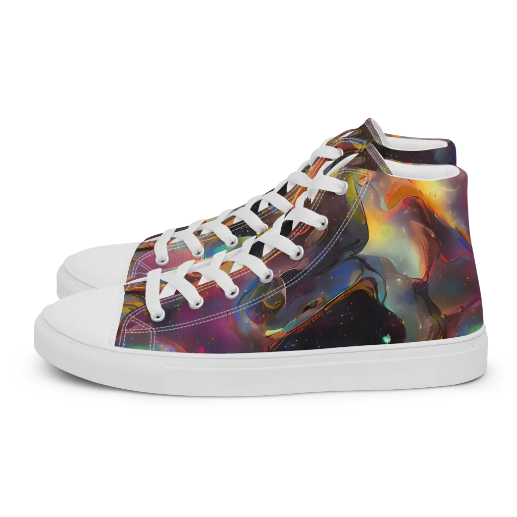 Cosmic Fusion on Women's High Top Canvas Shoes — Left