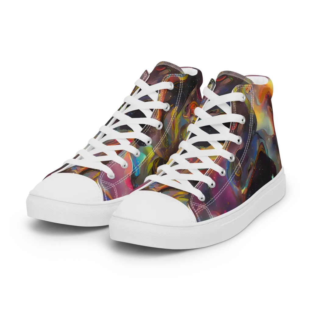 Cosmic Fusion on Women's High Top Canvas Shoes — Left Front