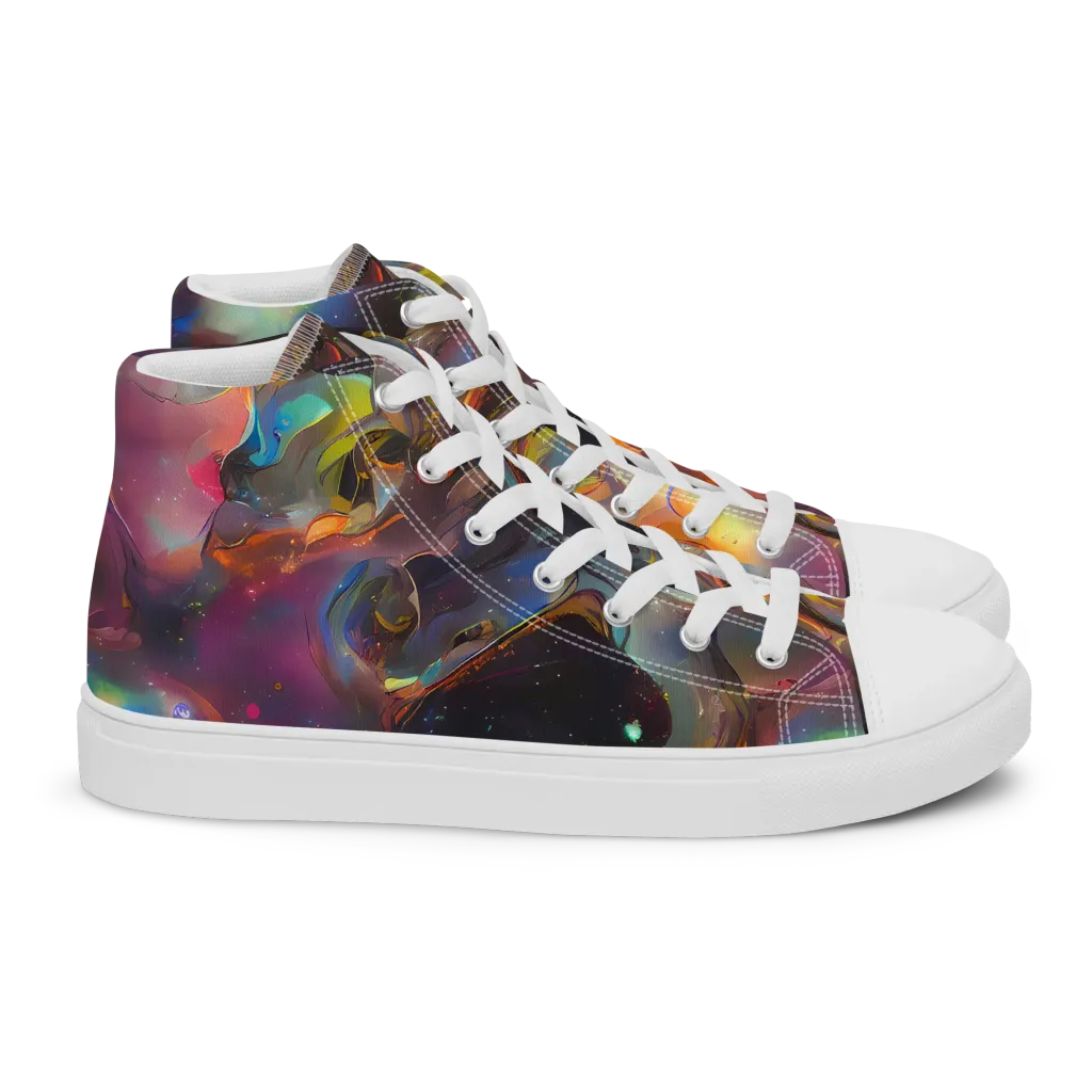 Cosmic Fusion on Women's High Top Canvas Shoes — Right