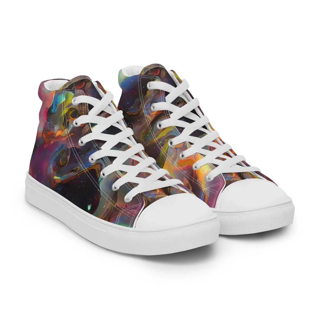 Cosmic Fusion on Women's High Top Canvas Shoes — Right Front