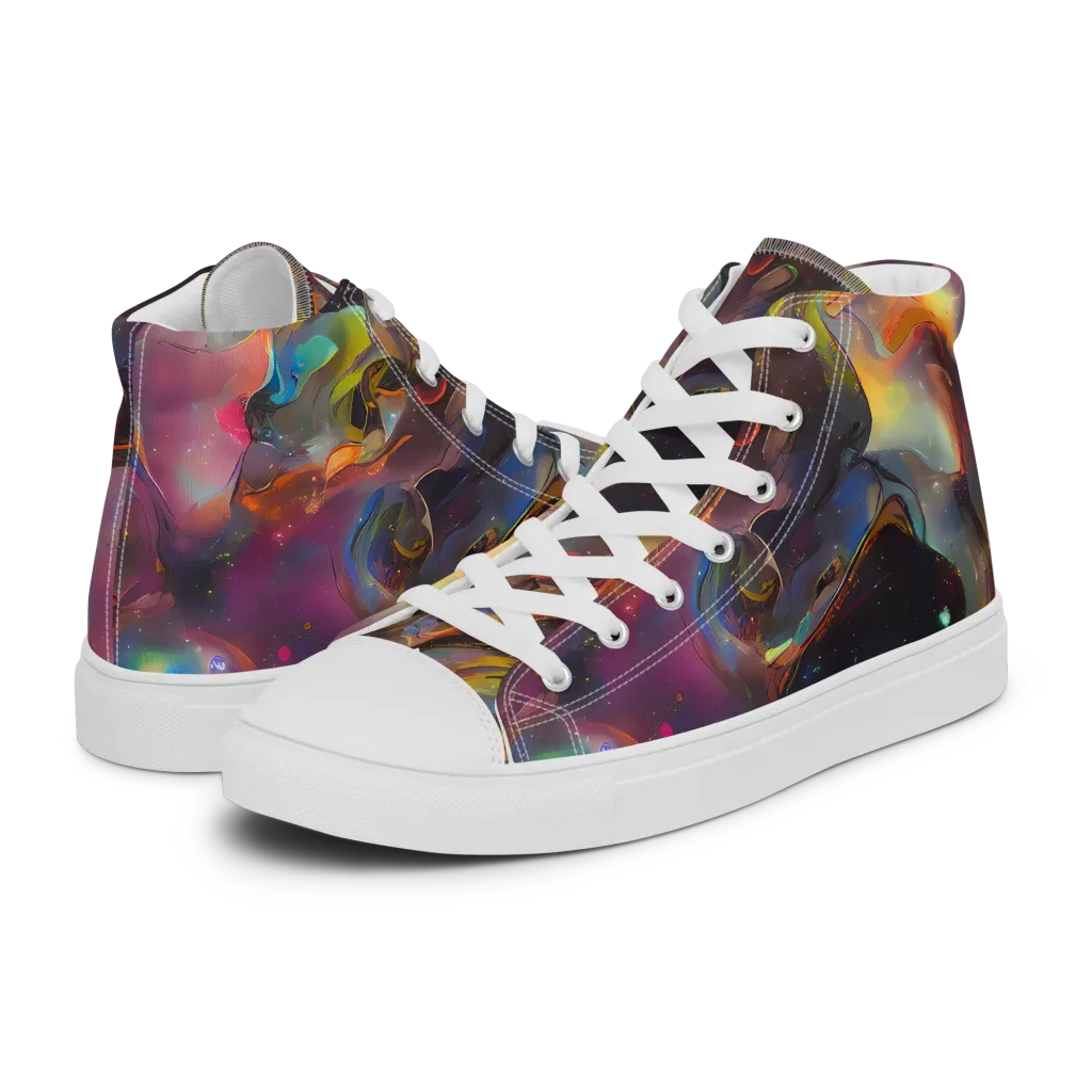 Cosmic Fusion on Women's High Top Canvas Shoes — Left
