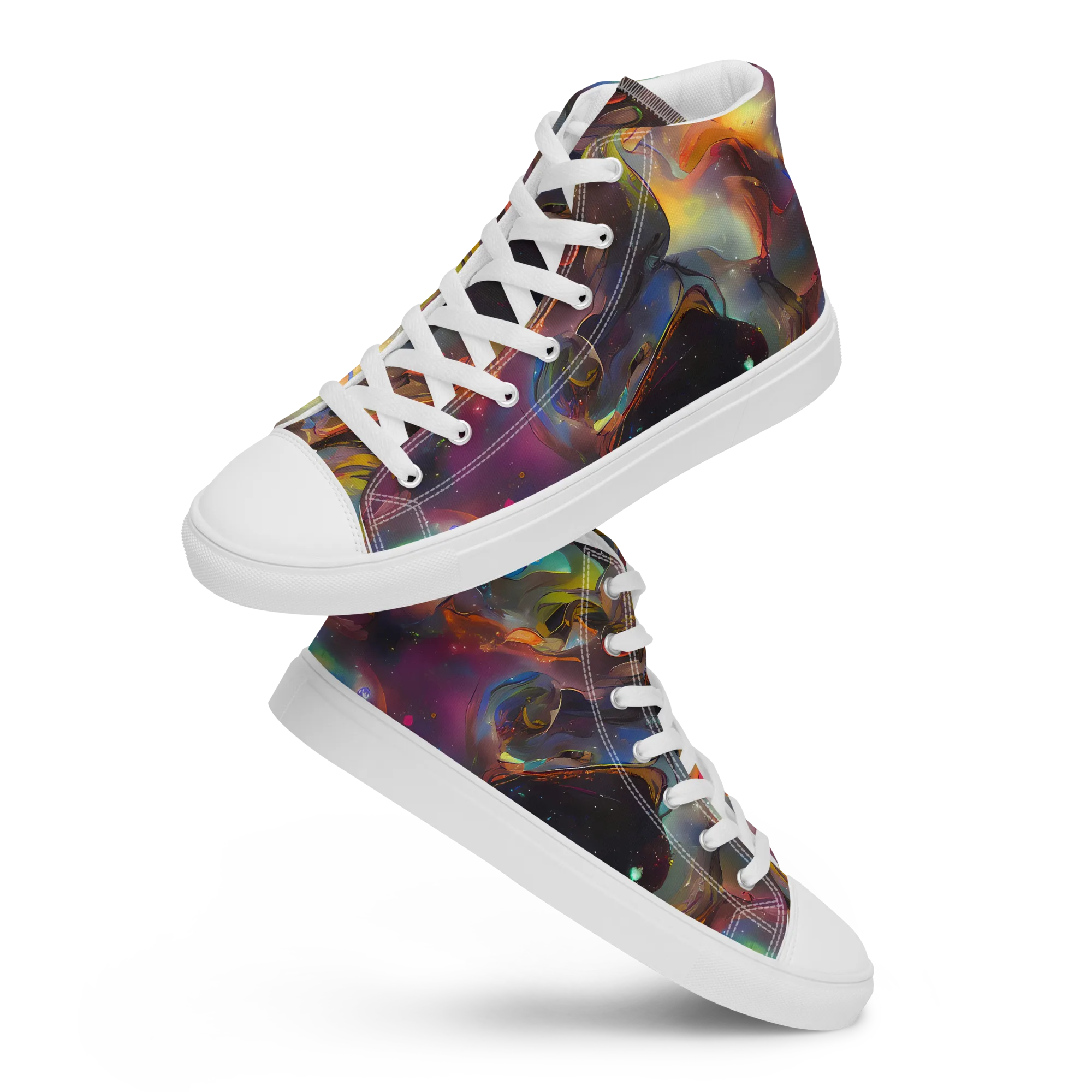 Cosmic Fusion on Women's High Top Canvas Shoes — Front