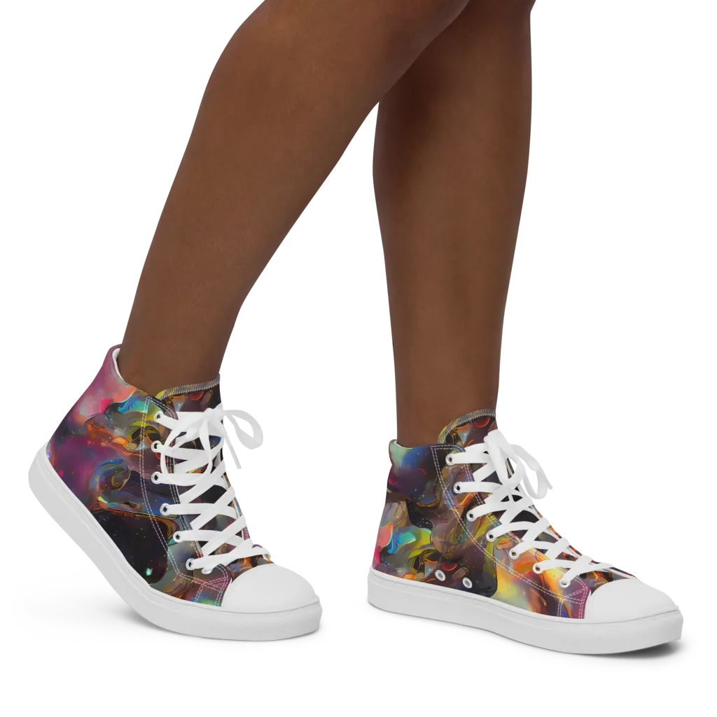 Cosmic Fusion on Women's High Top Canvas Shoes — Right