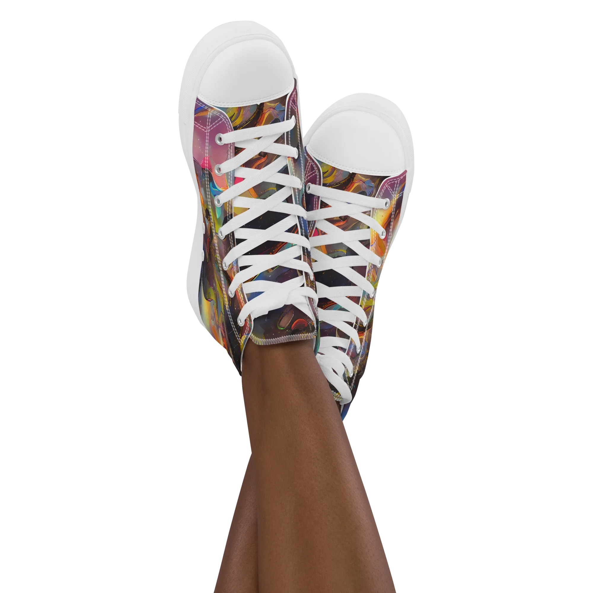 Cosmic Fusion on Women's High Top Canvas Shoes — Front